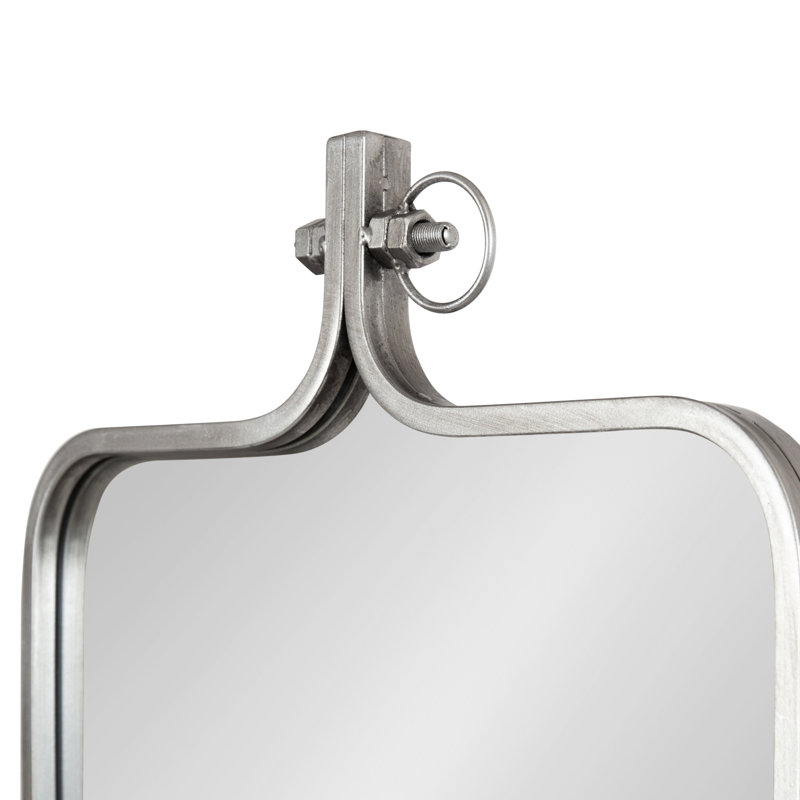 Ristaino Metal Mirror, Silver, 35" x 20"