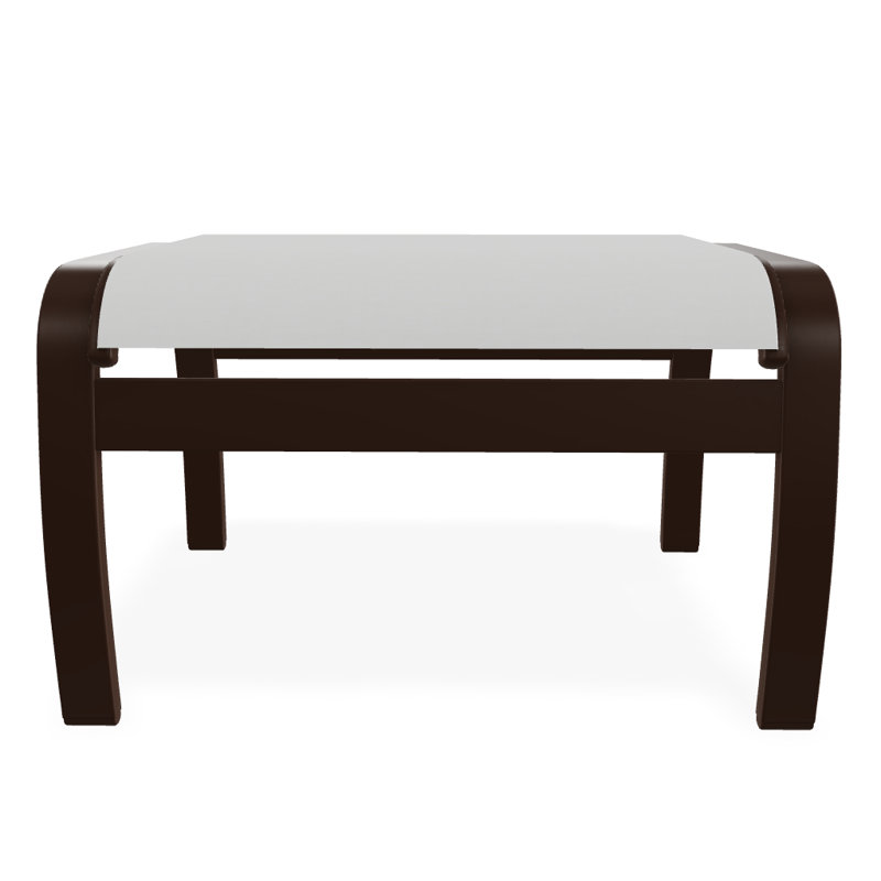 Belle Isle Outdoor Ottoman, Textured Kona, White 6D Sunbrella®