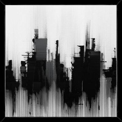 «Mon monochrome Abstract Cityscape», art mural sur toile encadrée