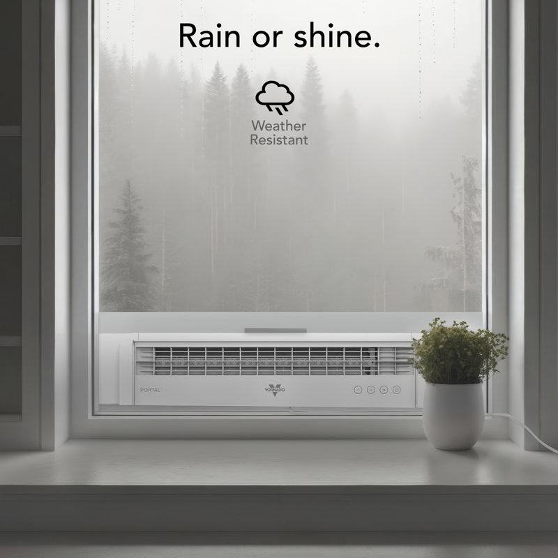 Vornado Portal Low Profile Window Fan with Exhaust Mode, White