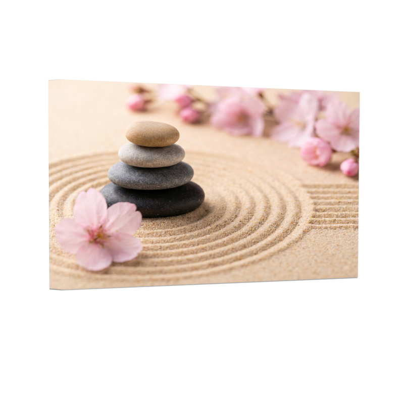 Pierres de jardin et fleurs de cerisier Fashion Zen, H 20 po x l 30 po