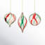 3 Piece Striped Finial Ornament Set