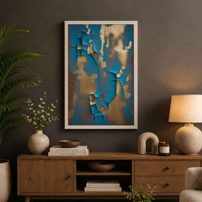 Layers of Decay Industrial - Wrapped Canvas, 24x16 - 61.0 x 40.6 cm, Ochre Border
