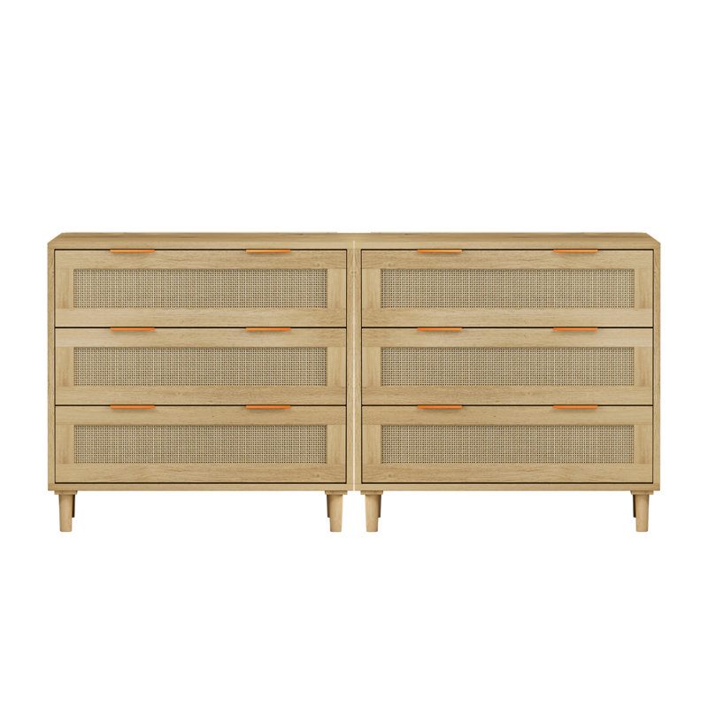 Armoire de rangement en rotin 3 tiroirs