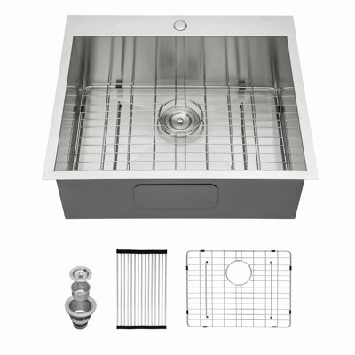 Stainless Steel Laundry Utility Sink Drop In Topmount 16 Gauge Deep Single Bowl Kitchen Sink Basin