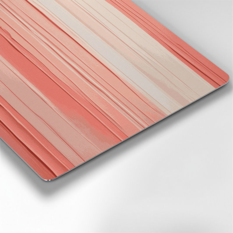 Abstrait couleur champ 33, art mural en métal rose, H 12 po x l 12 po