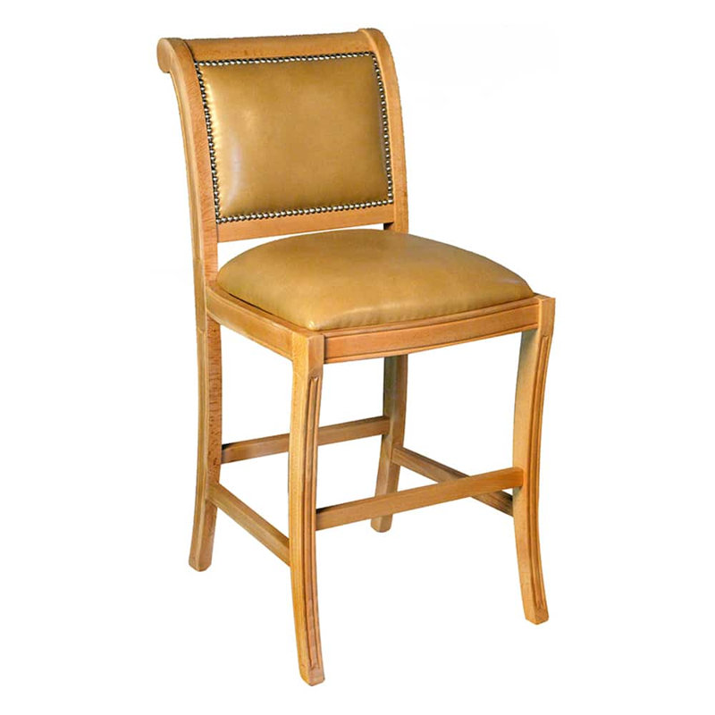 Tabouret de comptoir en bois massif Radleigh, Or, Brun clair
