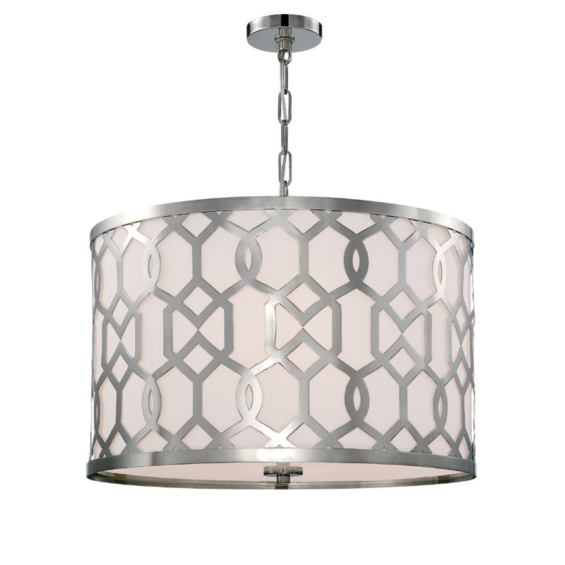 Jennings 5-Light Drum Pendant, Nickel, 24.25" 5-Light