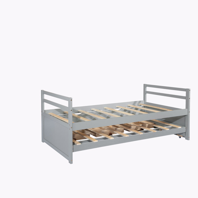 Twin Size Bed with Trundle and Three Storage Drawers, Espresso