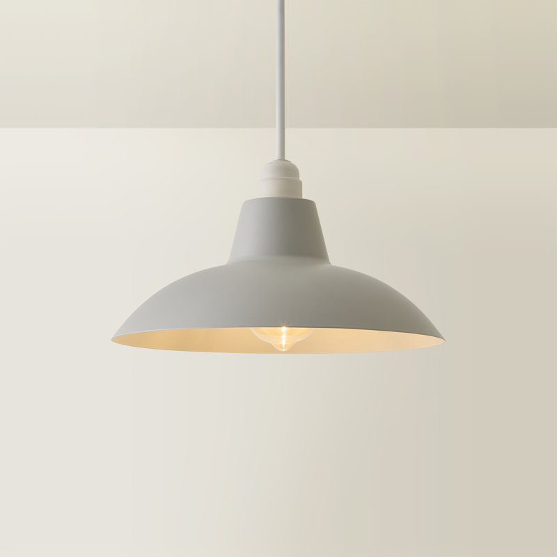 12.2cm H Metal Bowl Pendant Shade ( Screw On ), Cool Grey