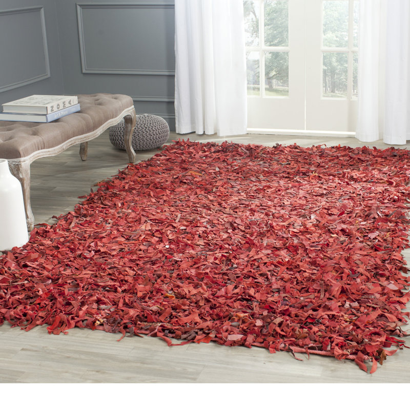 Tapis en cuir tissé à la main Schaefer, Rectangle 4 pi x 6 pi