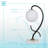 Lunar Loop - 20" x 7" - Metal & Marble Accent Lamp