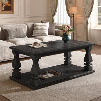 Table basse Farmhouse avec tablette de rangement