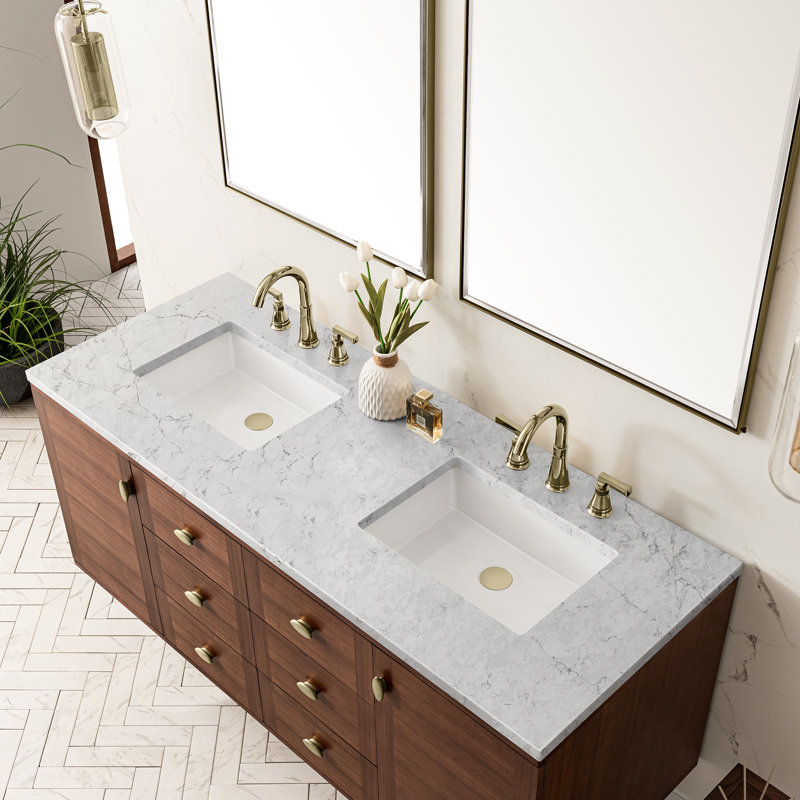 Amberly 60'' W Double Vanity, Eternal Jasmine Pearl