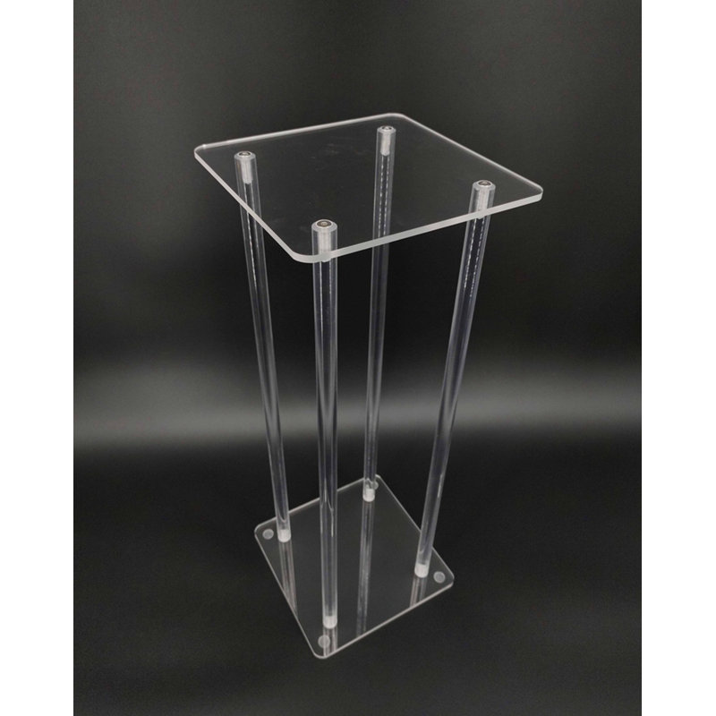 Kammeron Tall Clear Acrylic Riser Transparent Plexiglass Pedestal Table Display Podium Glorifier Riser Stand