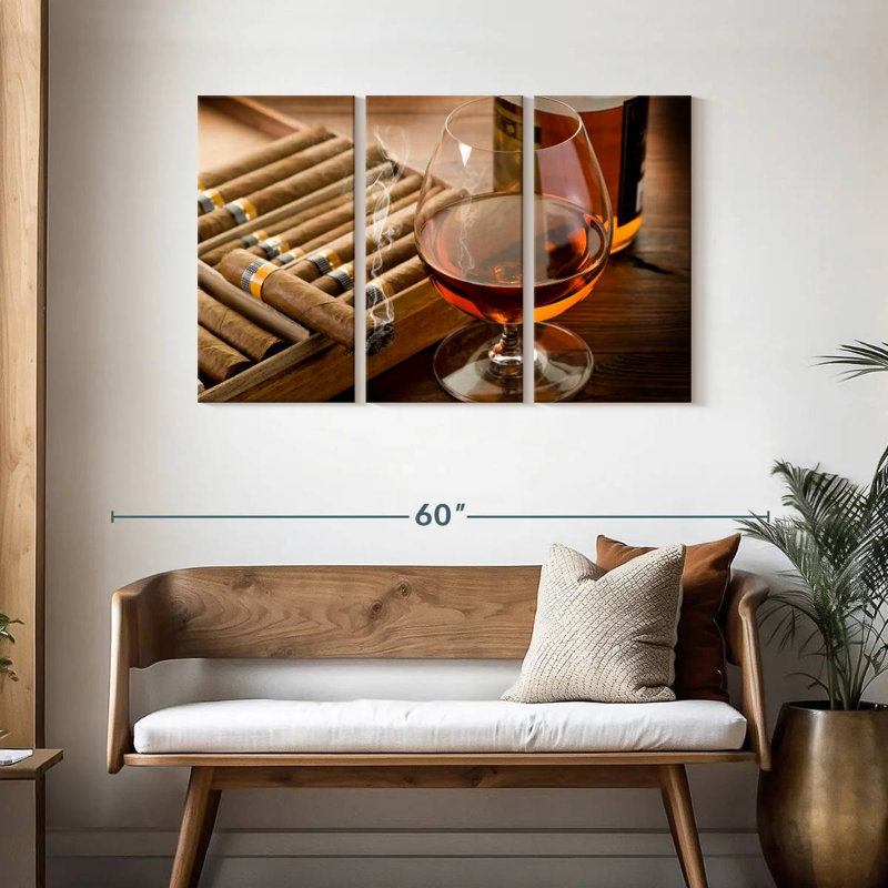 Senne, alcool cubain et cigare, H 28 po x l 45 po