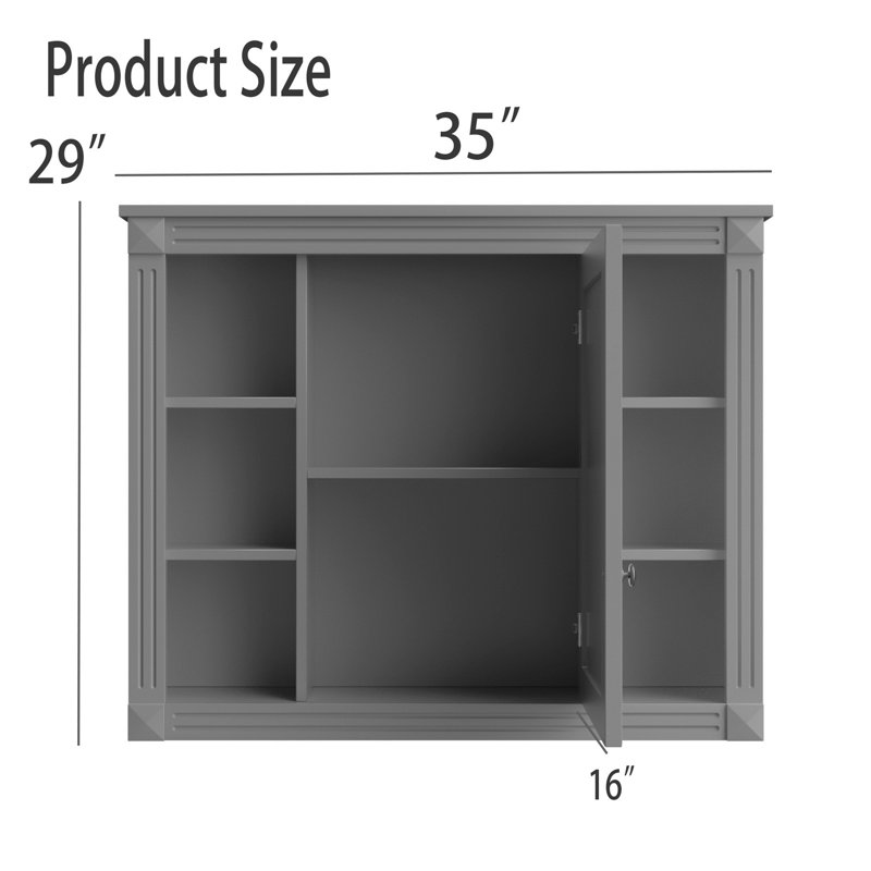 Armoire de salle de bain murale Dotti, Gris