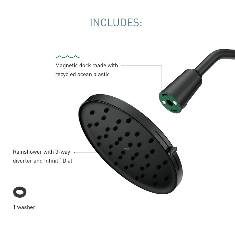 Moen Verso Rainshower Featuring Magnetix, Matte Black