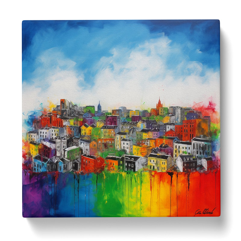 City Of Cardiff Color Field No.4 - Wrapped Canvas, 35cm H x 35cm W x 3cm D
