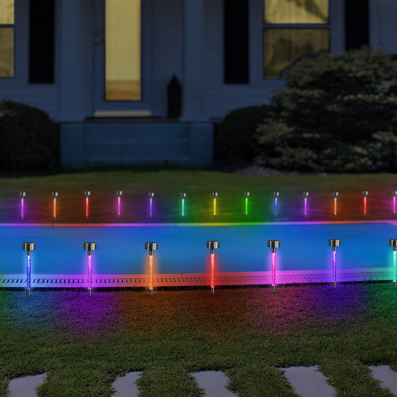 Solar Color Changing LED Bubble Garden Stakes, Set of 4
