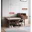 Banc de rangement scandinave en bois massif avec tiroir latéral