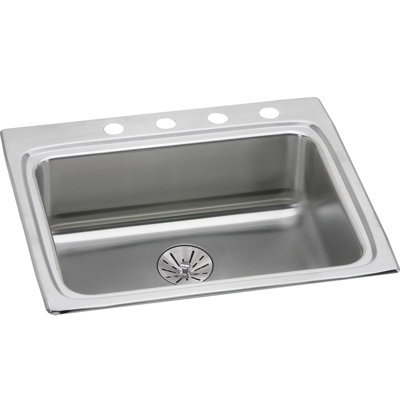 Lustertone 25" x 22" Drop-In Kitchen Sink with Drain Assembly