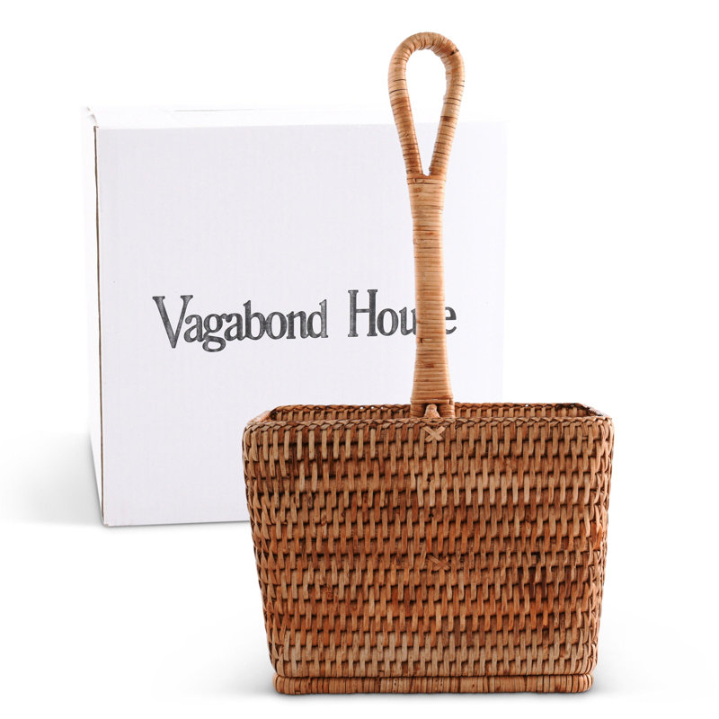 Hand Woven Rattan Wicker Flatware Caddy