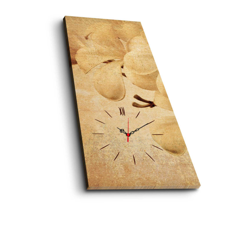 Horloge murale élégante en toile 11,8 po x 27,6 po | 100% toile de suède, cadre 100% bois (épaisseur: 1,2 po) | Décoration intérieure élégante, parfaite pour le salon, la chambre à coucher et les espaces de bureau