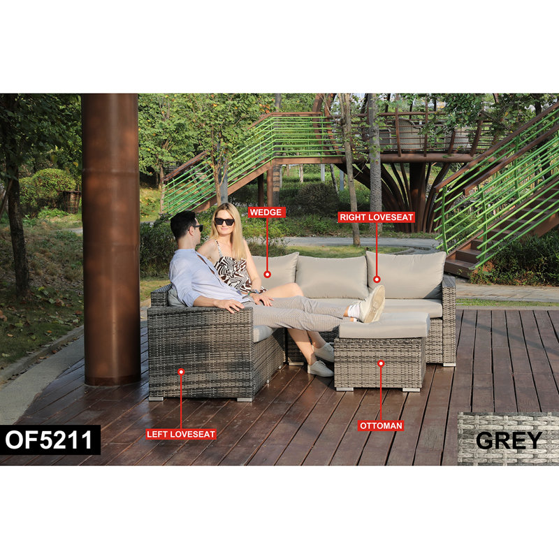 Ensemble de conversation modulaire avec coussins 3 pièces