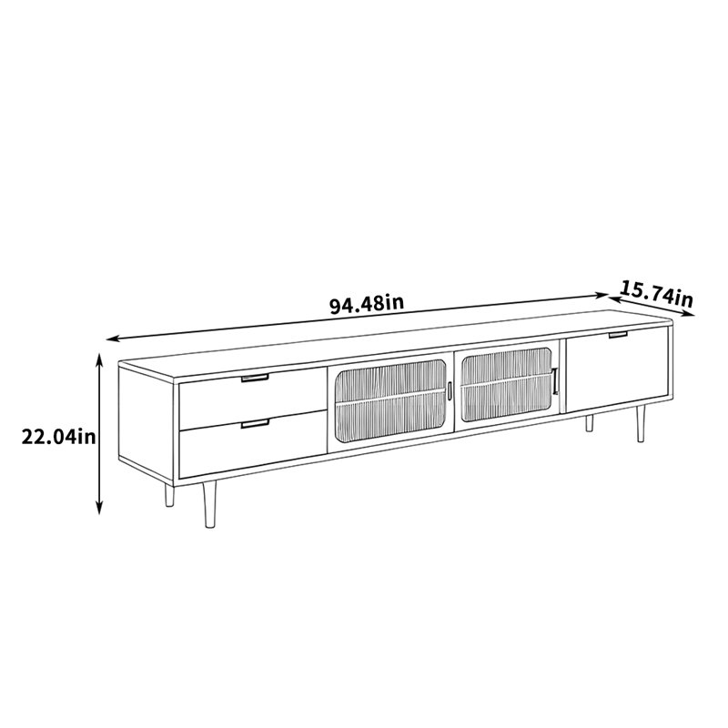 Osten, H 22,04 po x L 94,48 po x l 15,74 po
