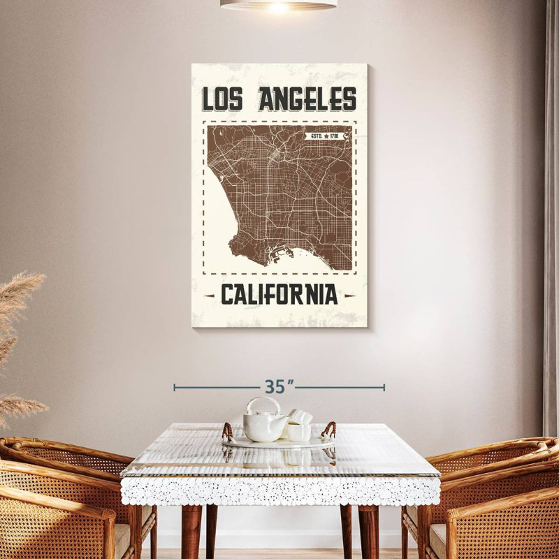 Carte de Los Angeles, Aliaz, H 45 po x l 30 po