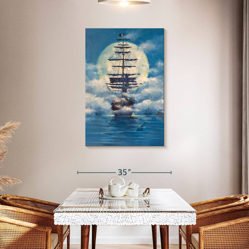 Huile de bateau pirate, H 45 po x l 30 po