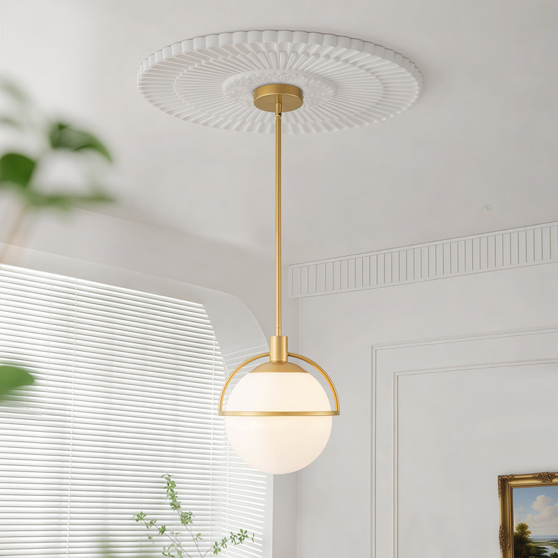 Luminaire suspendu à intensité variable à un globe de 10,82 po Gladi, Doré