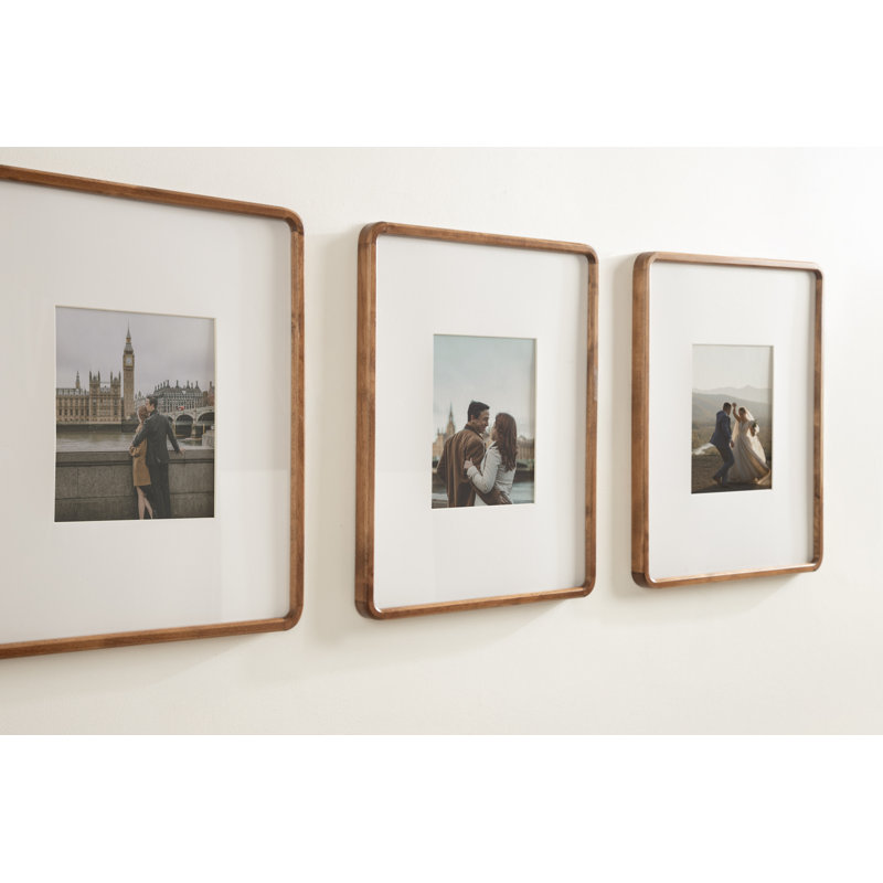 Rounded Rectangle Wood Frame Set, 8" W x 10" H, Brown
