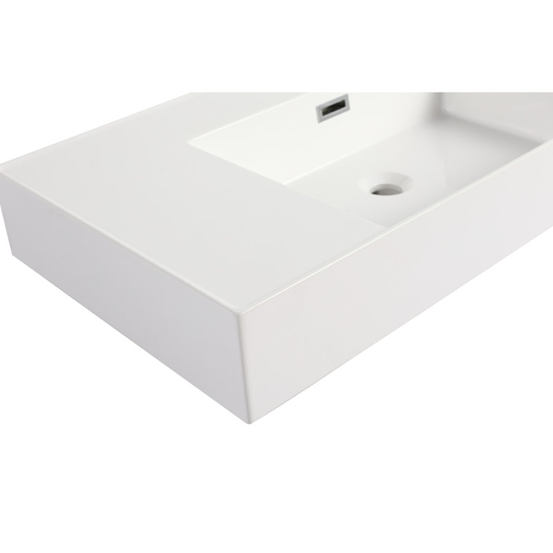 Lavabo 36 po en résine pour salle de bain, meuble-lavabo contemporain élégant