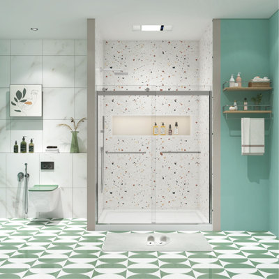 Bypass Shower Door, Sliding Door, With 5/16" Tempered Glass