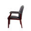 Leather Reception Guest Chairs  W/Padded Seat Arms Ergonomic Mid-Back Office Executive Side Chair