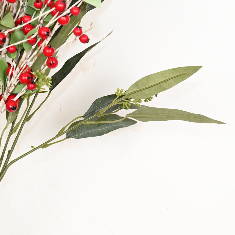 Branche de feuillage artificiel de 36 po en forme de baies pour bouchons de vase en bouleau de ferme pour décoration de table de bureau