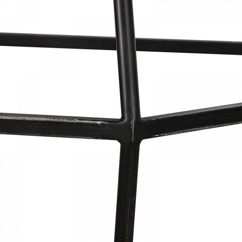  Table de bout contemporaine hexagonale en béton gris et métal noir 23 po
