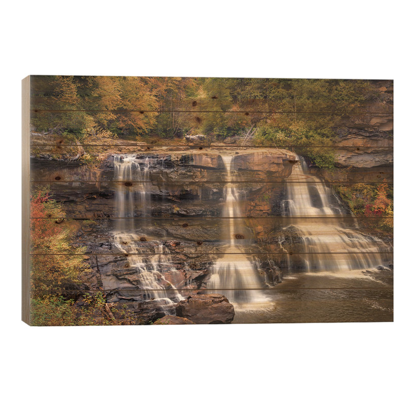 États-Unis, Virginie-Occidentale, Blackwater Falls State Park. Cascade et forêt pittoresque., H 18 po x l 26 po x P 1,5 po
