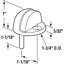 Butoir de porte, 1/2 po, laiton coulé, finition nickel satiné, fixation au sol (paquet simple)-68109337-68109334
