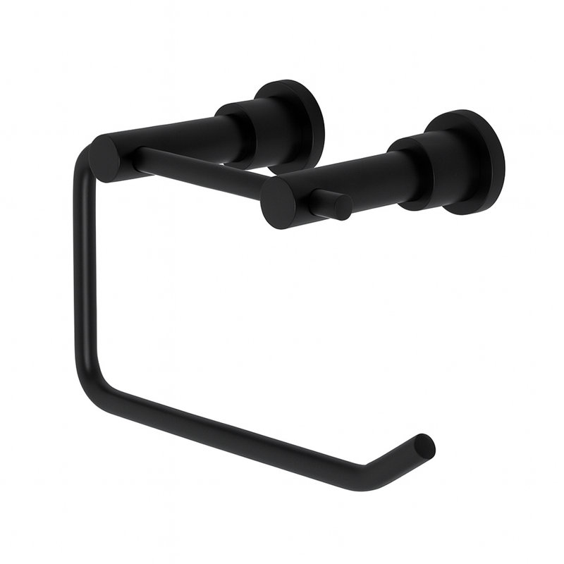 Minimal Wall Mount Toilet Paper Holder, Matte Black