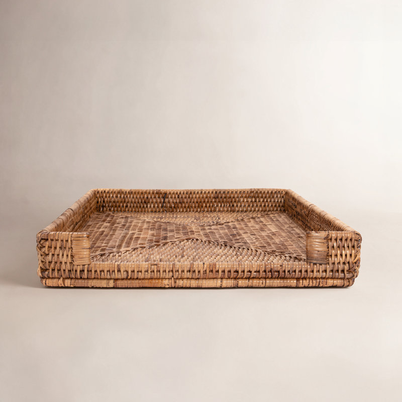 Aisha Office Paper Tray Rattan Basket, Honey Brown