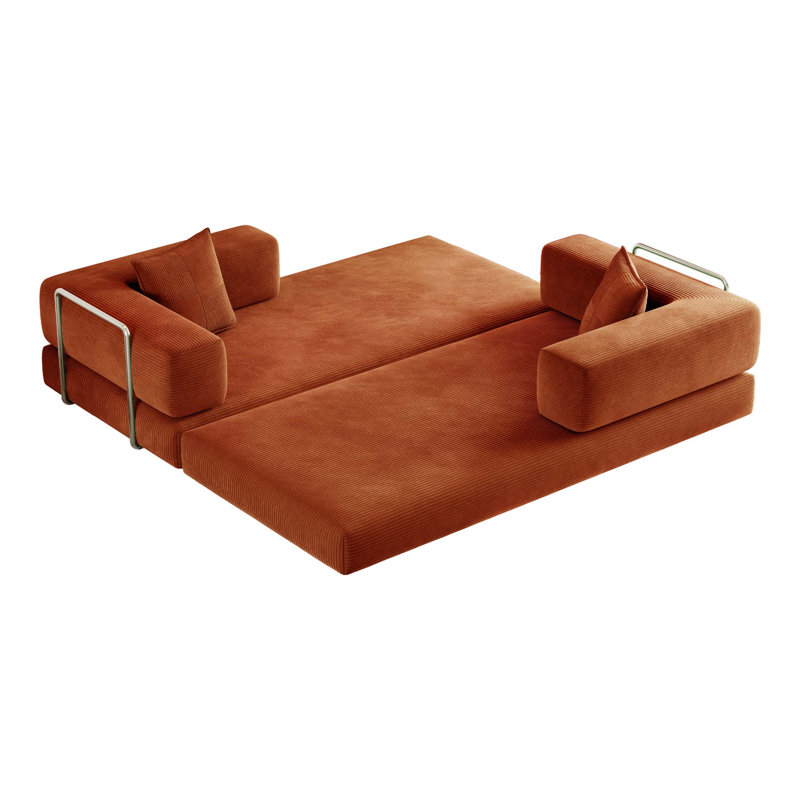 79-Inch Convertible Sleeper Sofa with Chenille Upholstery