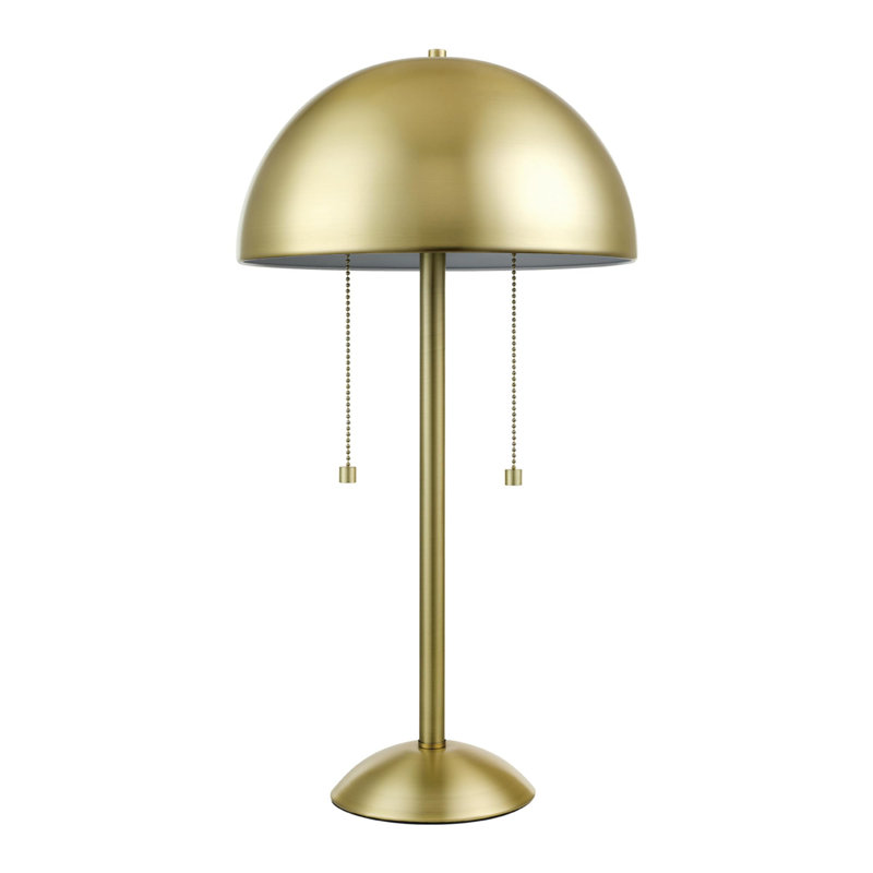 21" 2-Light Table Lamp, Matte Brass, Double On/Off Pull Chain