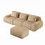 Canapé modulaire en L 114 po modulaire de 114 po, tissu de flanelle, canapé 3 places surdimensionné avec repose-pieds mobile, connexion à boucle, conception antidérapante, aucun assemblage requis, brun clair-132640037-132640027