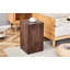 Table basse 12 x 12 x 20 pouces en bois de noyer et bois aggloméré - Design luxueux (table basse incluse seulement)-1389124506