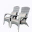 Chaise de patio avec coussins (coussin gris)-1592551545