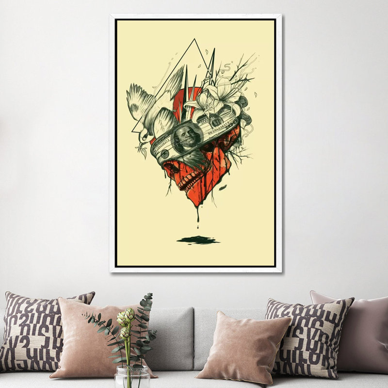 Blind by Nicebleed - Print on Canvas, White Framed, 152.4cm H x 101.6cm W x 3.81cm D