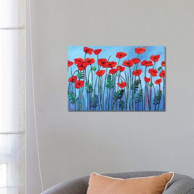 «Red Poppies» par Patty Baker - peinture sur toile tendue